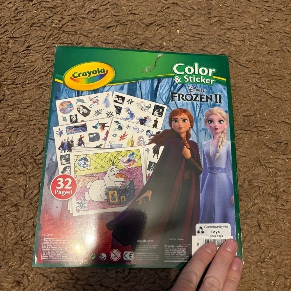 Crayola Frozen II Color & Sticker Book - Green NEW Vintage Disney